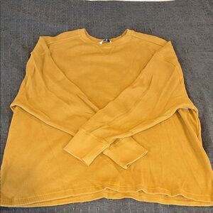 Tan Long Sleeve Waffle Knit Top